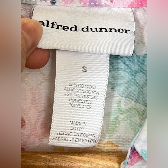 Alfred Dunner Button Up Shirt Small Multi‎ Pastel Floral Cottagecore Y2K Summer - Picture 8 of 17